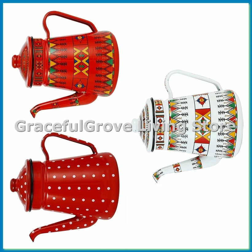 

Кувшин-заварник эмалированный 1,2 л для кофе, молока, воды, чайник для газовой и индукционной плиты A-ROWI