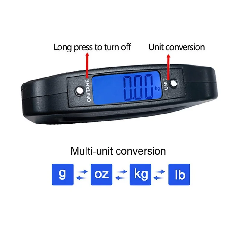 Digital LCD Display 110lb/50kg Electronic Luggage Hanging Suitcase Travel Weighs Baggage Bag Weight Balance Portable Scale Tool image 4