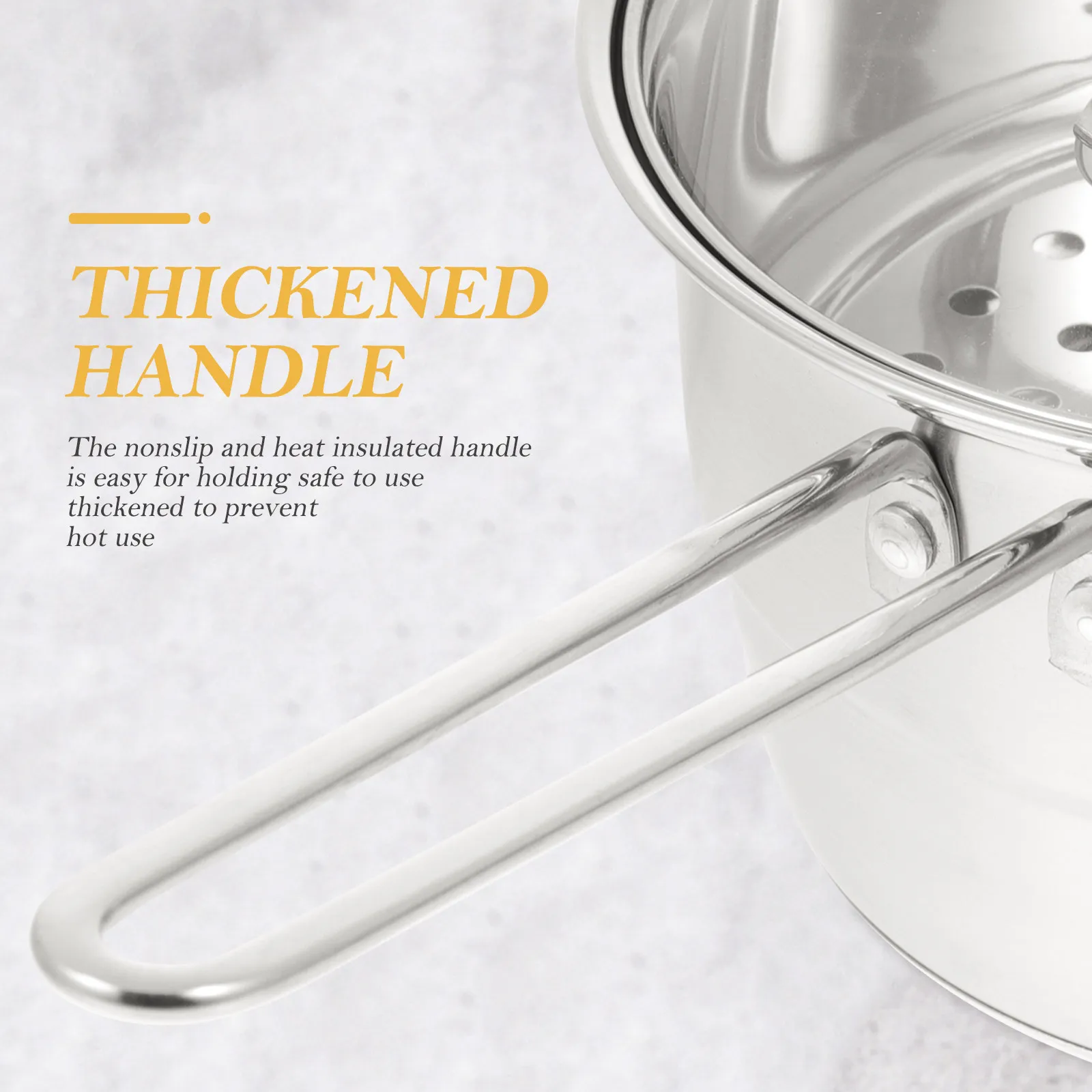 

1 Set Stainless Steel Milk Pot Noodle Soup Stew Cookware Saucepan For Food Steaming Kitchen Pot Heat Insulated Handle Dish