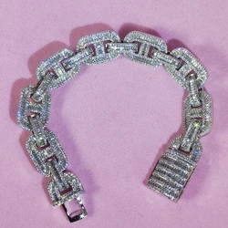 15MM Hip Hop Punk Iced Out Necklace Diamond Pave CZ Women Luxury 18k Gold Plating Coffee Bean Link Chain Dropshipping