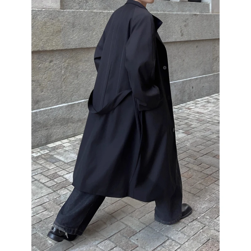 

New Men's Mid-length Windbreaker Collar Lengthened Over The Knee Windbreaker High-quality Men's Windproof Jacket M-5XL
