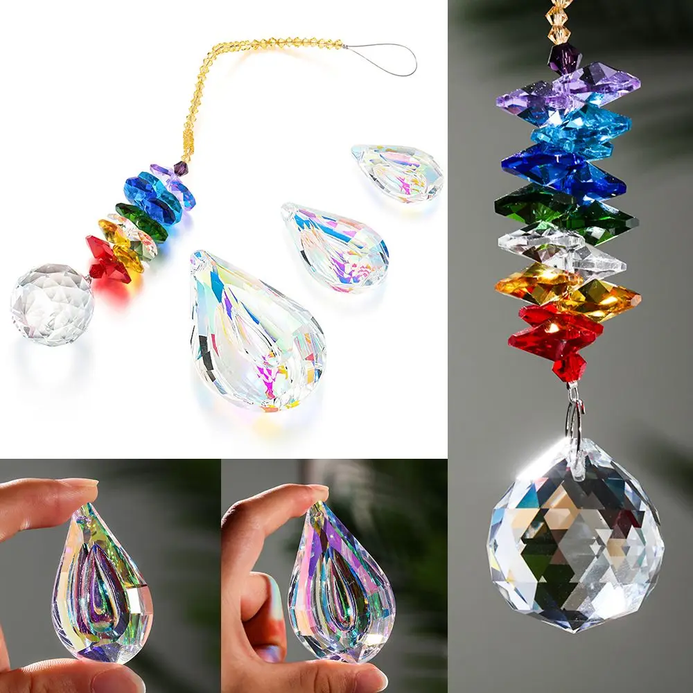 30mm Chandelier Crystal Ball Sun catcher Rainbow Maker Window Hanging Ornament Chakra Cascade Sun Catcher Home Garden Decor