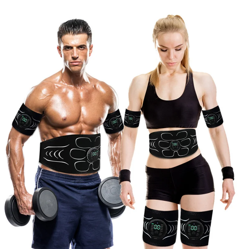 

EMS Muscle Stimulator ABS trainer abdominal muscle toner electronic toning belts Fitness Massage slimming device USB recharge