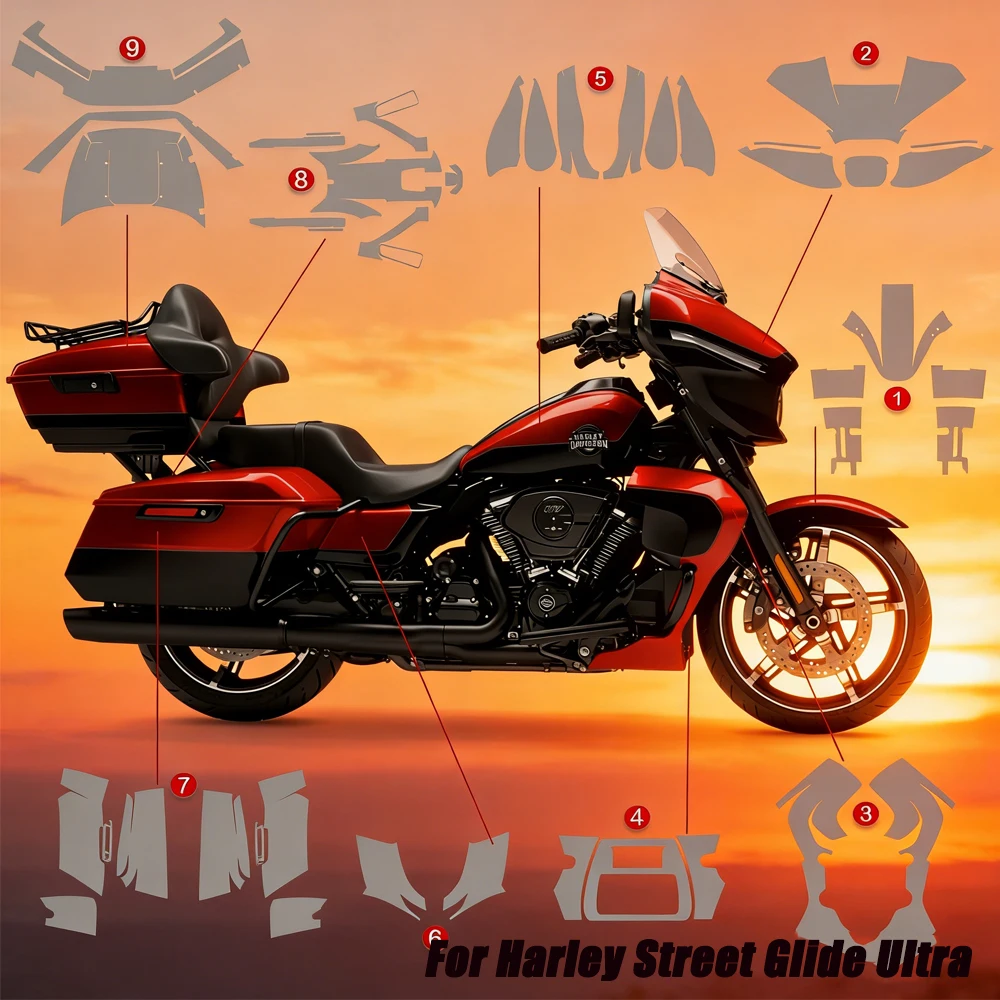 

Защитная пленка TPU PPF для Harley Street Glide Ultra 2025: самовосстанавливающаяся, устойчивая к царапинам, анти-УФ пленка для Street Glide Ultra