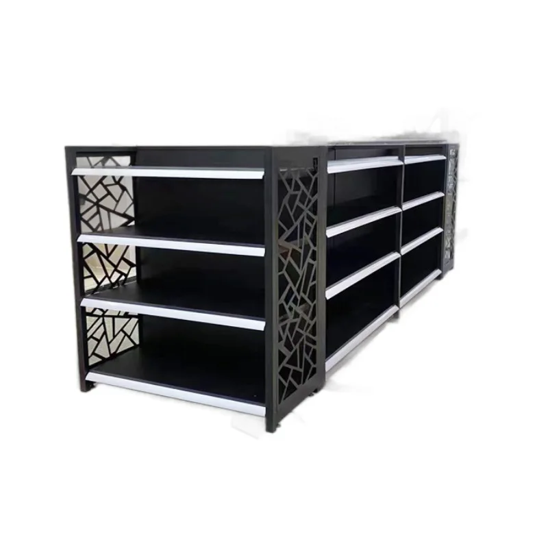 Single and double-layer convenience store fruit fresh display rack commercial supermarket vegetable and fruit rack mobile shelf