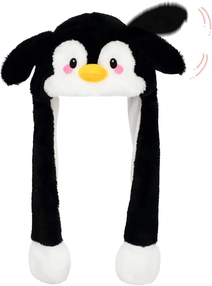 

Funny Animal Hat with Moving Ears Jumping Pop Up Plush Cap for Kids Holiday Cosplay Crazy Gift