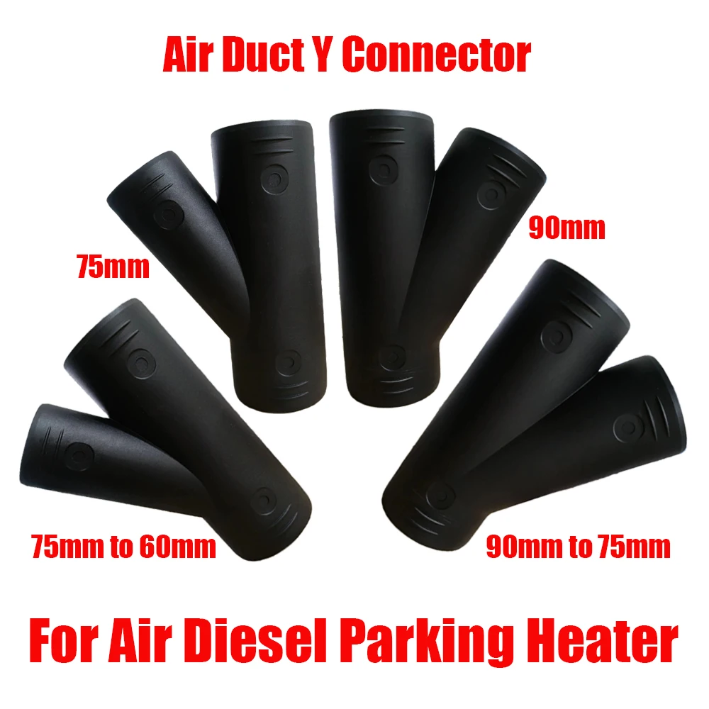 Air Vent Outlet Diesel Parking Heater Ducting 60mm 75mm 90mm Y Piece Duct Pipe Connector 3 Outlets For Car Caravan Camper VAN