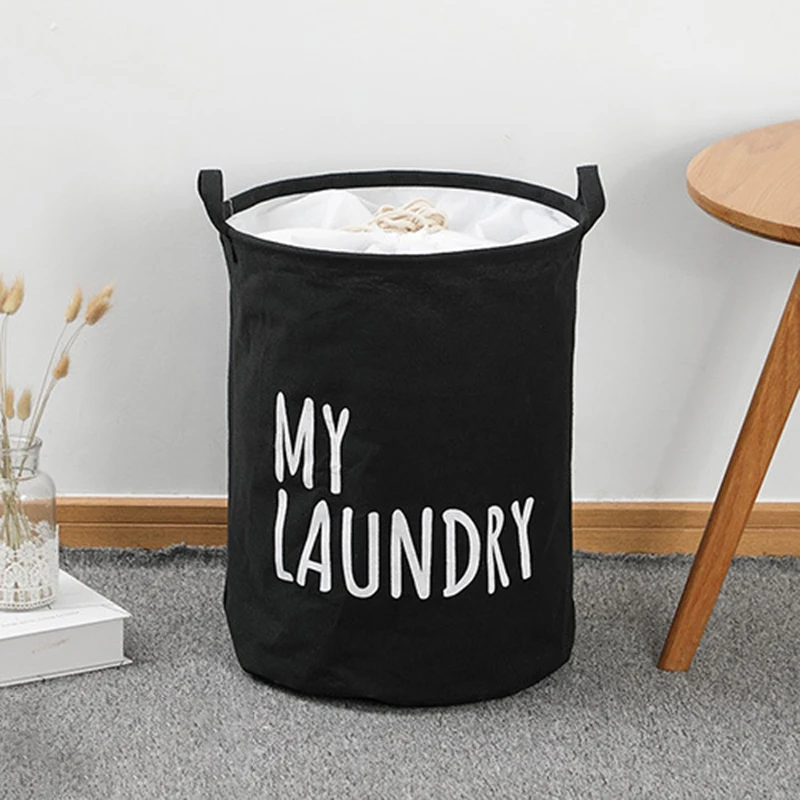 Home Laundry Basket Linen Cotton Foldable Laundry Hamper Waterproof Clothes Toys Organizer High Capacity Bathroom Storage Basket