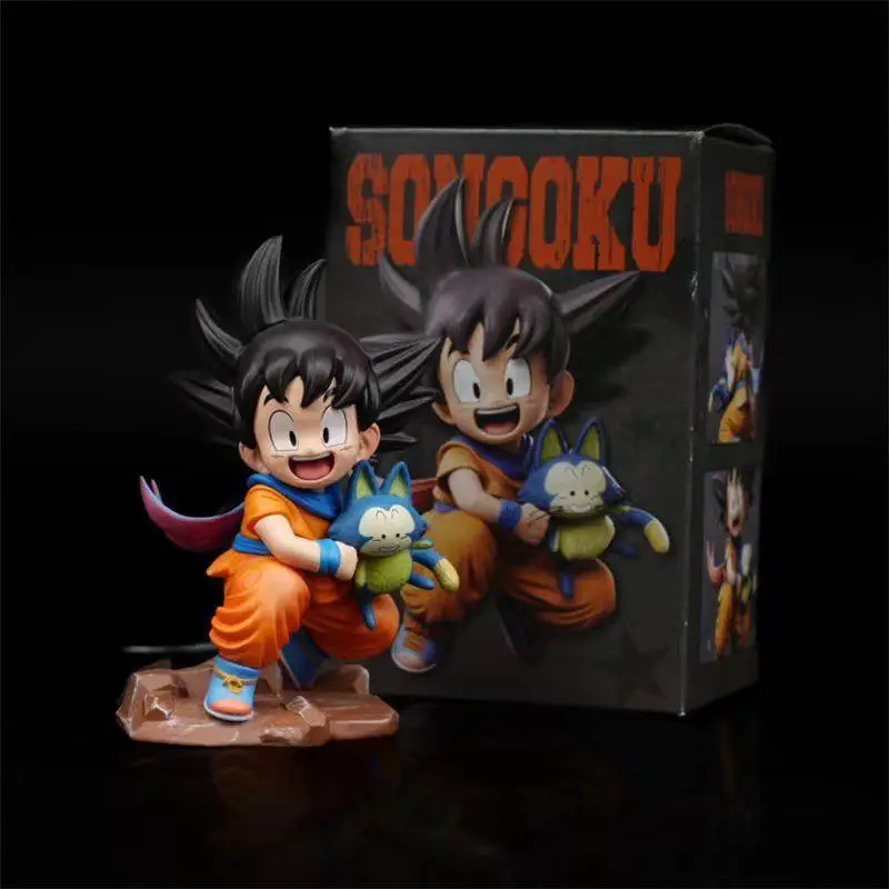 Figurine d'Anime Dragon Ball Son Goku Version Q Modèle en PVC Décoration de Bureau et d'Intérieur de Voiture Objet de Collection Artisanat Cadeau