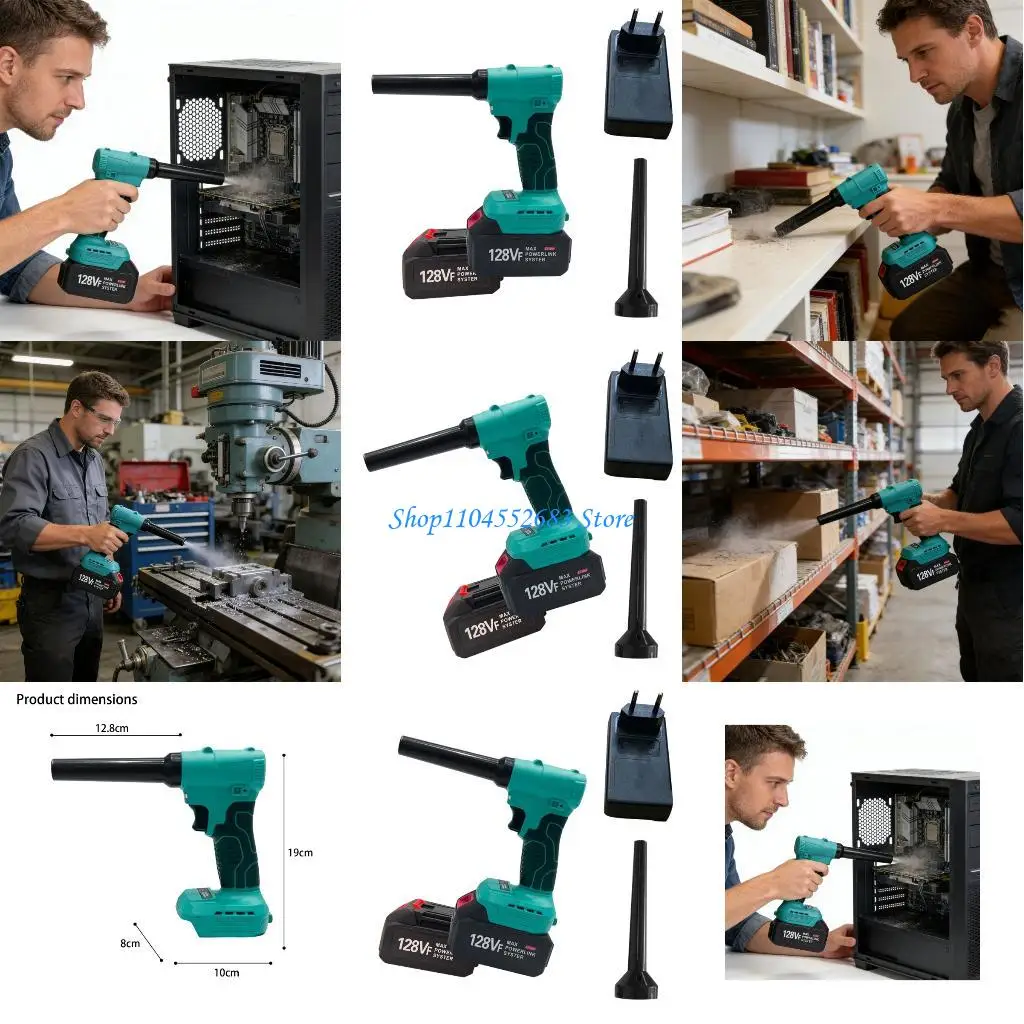 Y6GD Rechargeable Cordless Leaves Blower Includes 2 Batteries 220V Light Weight Low Noise Handheld Blower for Gardening