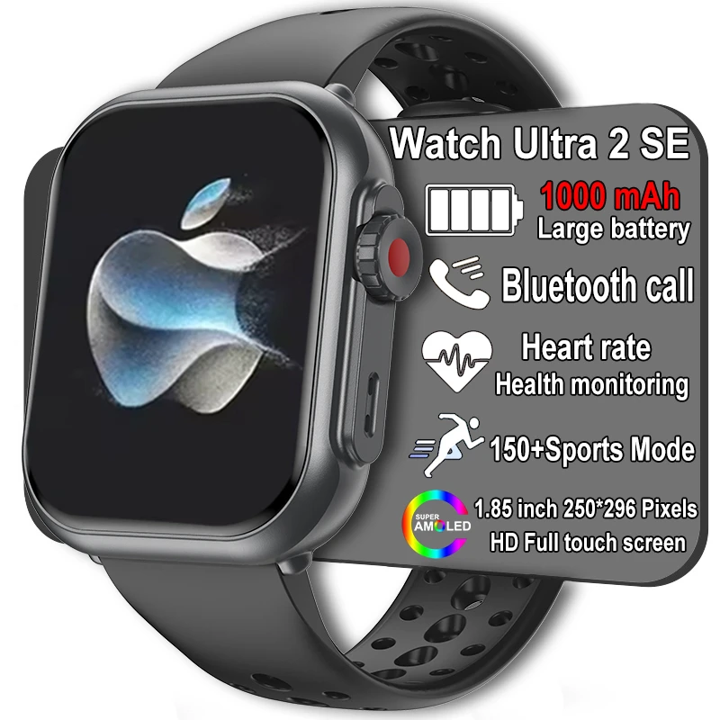 

Watch Ultra 2 SE Men Women 1000mAh HD AMOLED 100+Sport Heart Rate Bluetooth Call GPS Track Waterproof SmartWatch For IOS Android