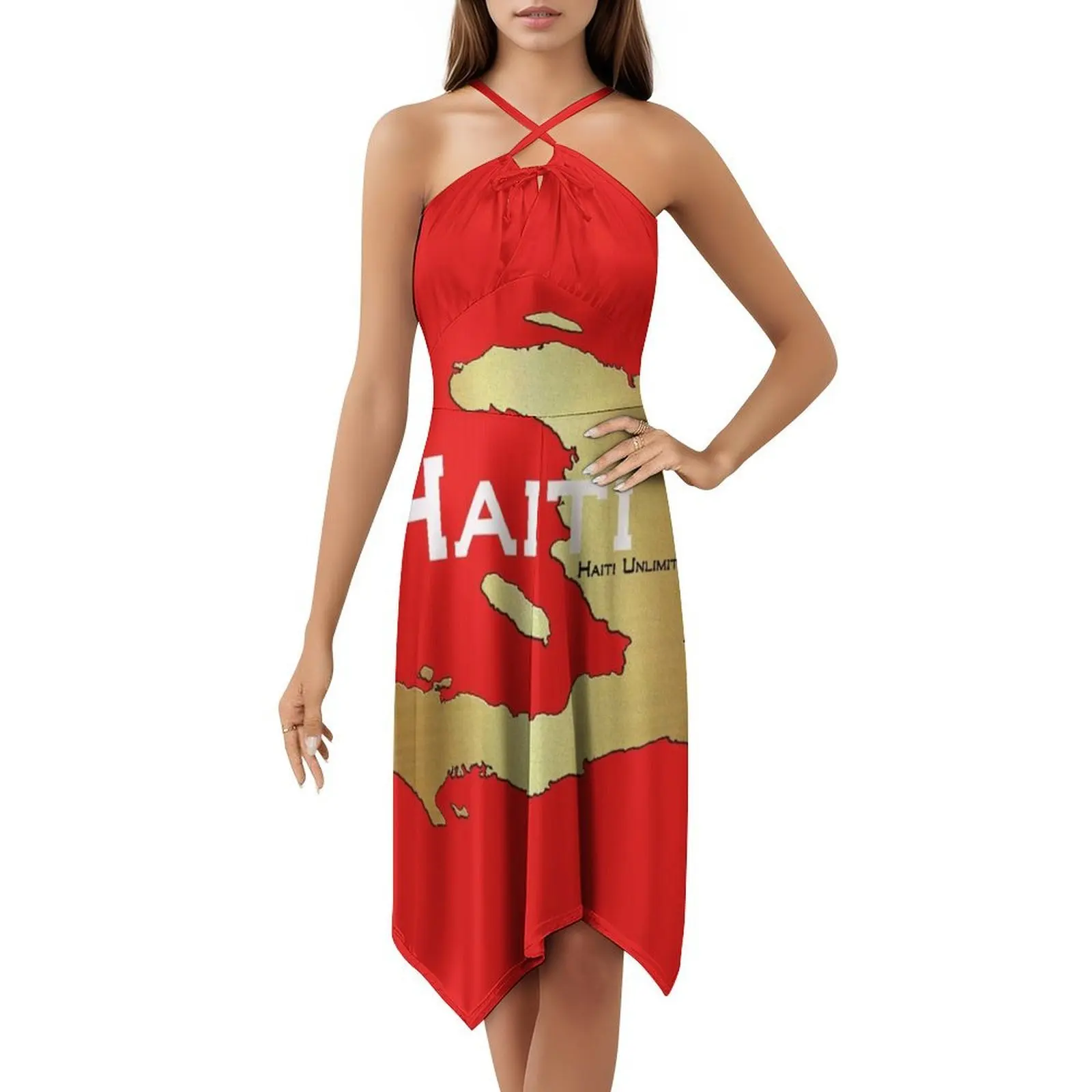 هايتي غير محدودة خريطة هايتي المرأة الهيب هوب الشارع الشهير فستان جرافيك طباعة ملابس للنادي هايتي هايتي خريطة هايتي تاون هايتي #5