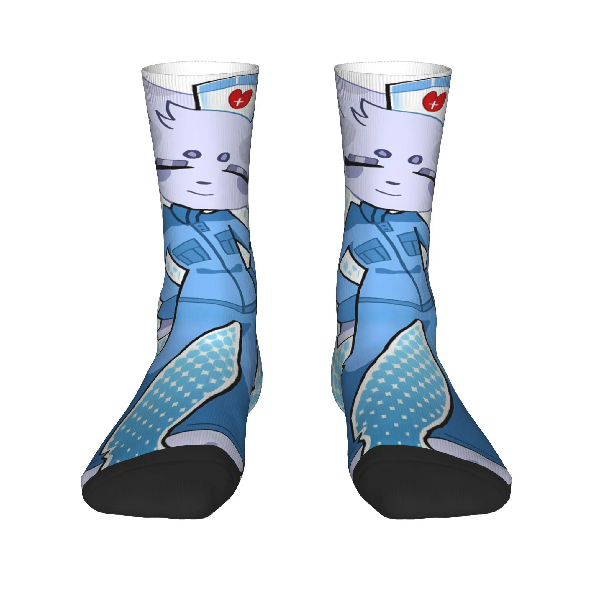 Animal Hospital White Cat Nurse Cartoon Stockings  Design Leisure Socks Spring Non Slip Socks Couple Cycling Warm Soft Socks