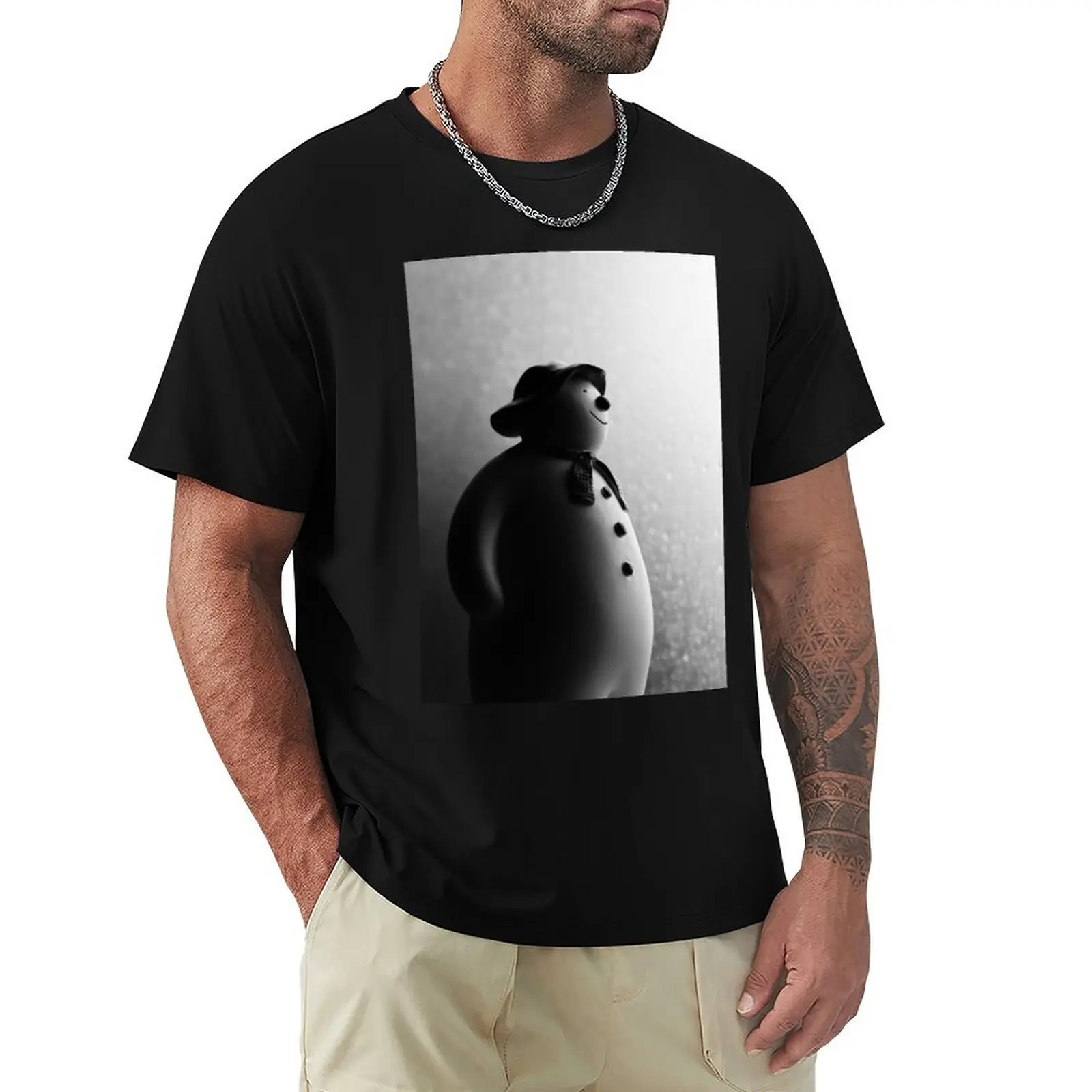 

Black & White Christmas Photograph The Snowman Raymond Briggs T-Shirt quick drying customs design your own mens t shirt