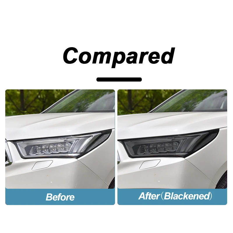 2 Pcs Car Headlight Protective Film Smoked Black Tint Wrap Vinyl Transparent TPU Sticker For Acura MDX 2017 2018 2019 2020