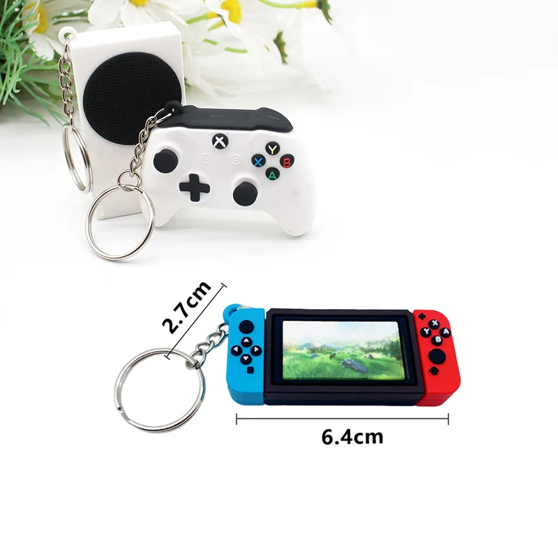 Simulation Game Console Controller Model Keychains Mini PS5 XBOX Game Play Series Pvc Pendant for Men Women Key Ring Toys Gifts