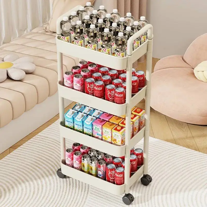 

3/4/5Layer Organizer Mobile Bathroom Storage Trolley Rack Household Kitchen Multifunctional Cart With Wheels