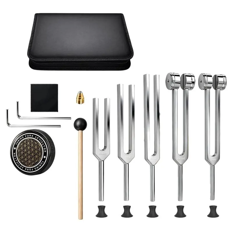 kit-per-terapia-sonora-5-in-1-con-diapason-per-la-guarigione-128hz-1361hz-256hz-384hz-528hz-include-attivatore-e-custodia-at20