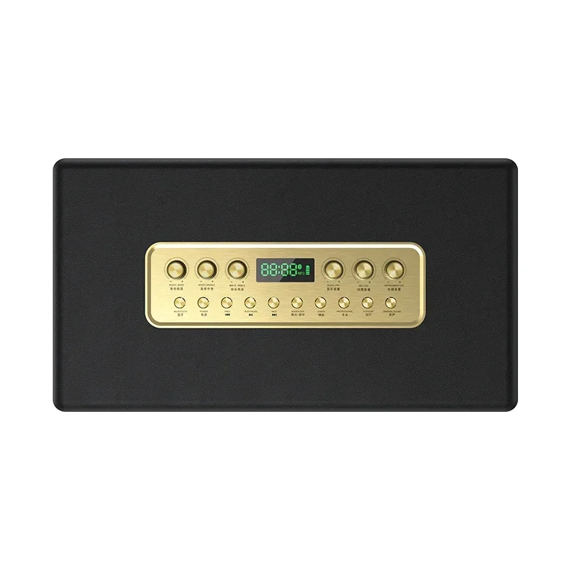 

Мощная профессиональная стереосистема для караоке с 2 беспроводными микрофонами, кожаным корпусом и деревянной отделкой, аудиосистема для домашних вечеринок