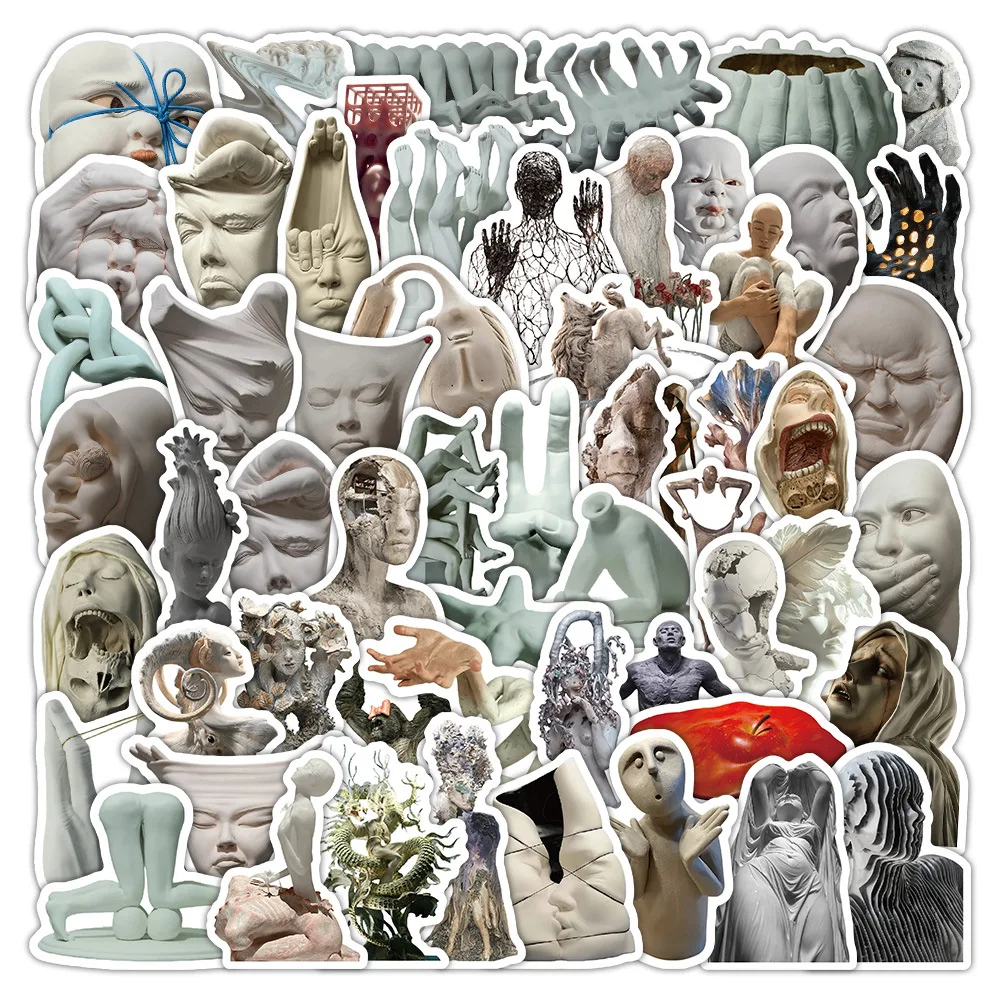 70PCS Abstract Sculpture Stickers Personality Art Graffiti Decoration Notebook Suitcase Refrigerator Phone  Decals Skateboard