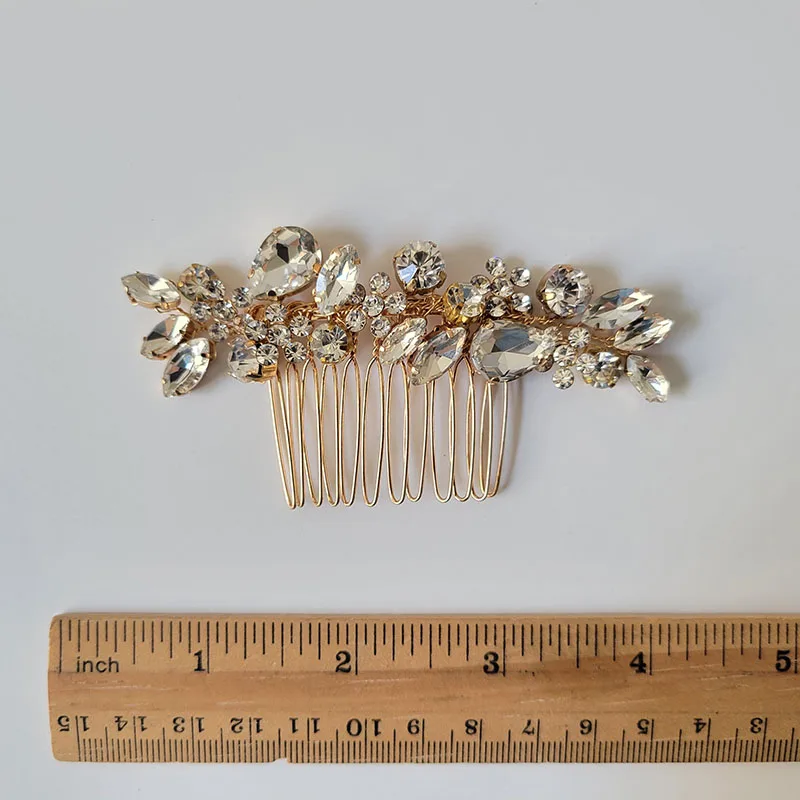 SLBRIDAL Handmade austriackie kryształki górskie zestaw biżuterii ślubnej ślub opaska Tiara bransoletka kolczyk klip zestaw kobiety biżuteria