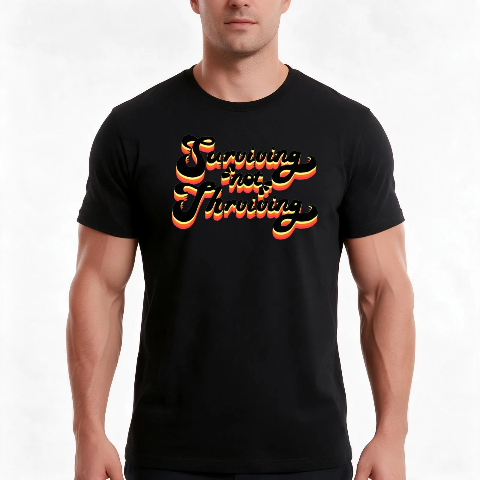 T-shirt « Survivre, pas prospérer », t-shirt d’été décontracté en coton, hauts amples de style streetwear, imprimé graphique vintage, modèle unisexe pour hommes et femmes.