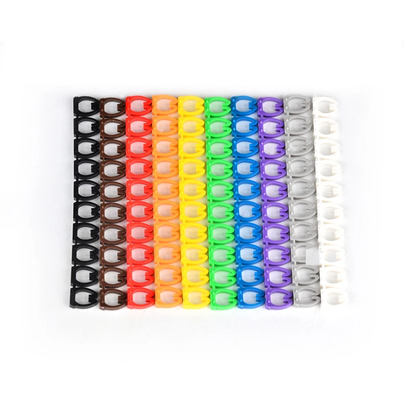 100/150PCS Plastic Cable Marking Label Color Digital Number 0 To 9 Tube Wire C-Type 0.75/2.5/4/6mm PVC Sleeve Insulation Tag Cat