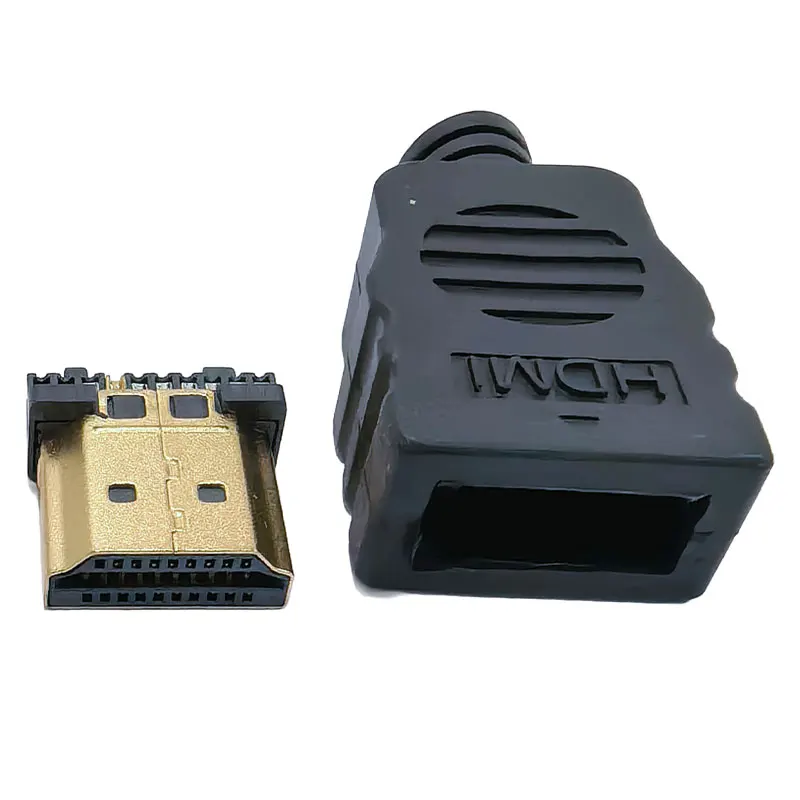 HDMI 19P Gold-Plated Soldering Male High-Definition Data Cable Connector with Plastic Shell Soldering Cable Connector
