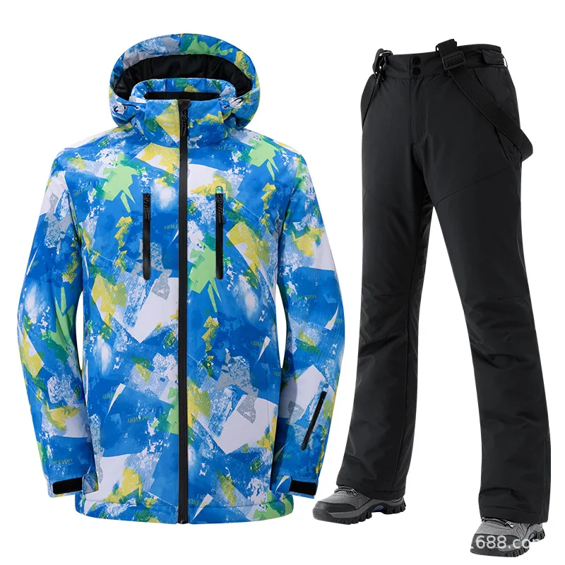 Roupas de esqui de inverno: calças, jaquetas, corta-vento, impermeáveis, acolchoadas e quentes, para esqui de uma e duas pranchas, equipamento para proteção contra o frio.