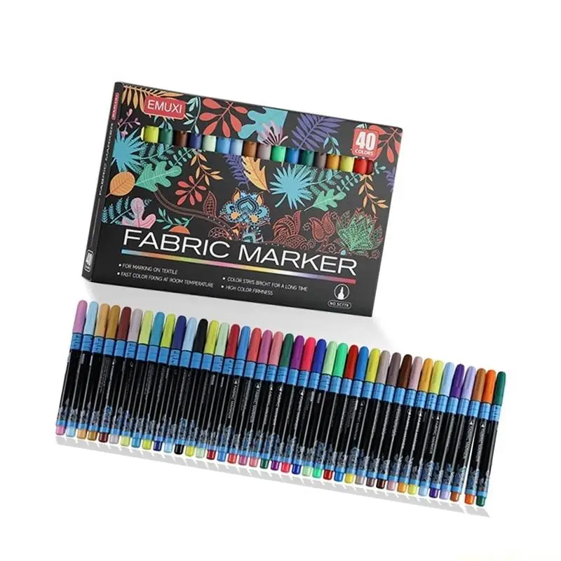 Fabric Marker Pens Soft Tip Waterproof Permanent Textile Paint Markers for Clothes T Shirt DIY Drawing Coloring Art Crafts