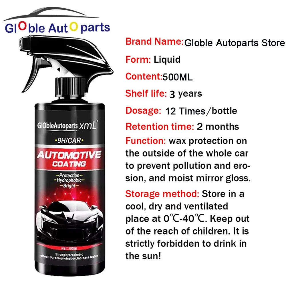 Keramik für Autos, beschichtet, 9H Nano, flüssiges Glas, plattiert, Kristall, hydrophob, wasserfest, Polierfarbe, Härtegrad, Kristall-Autopolitur – Detail 6