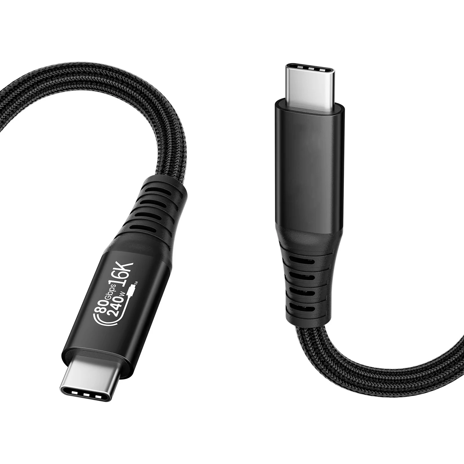 USB4 USB C to USB C Cable 80Gbps 240W PD3.1 Fast Charging 16K Dual 8K Display Nylon Braided Cord Compatible with Thunderbolt 5/4