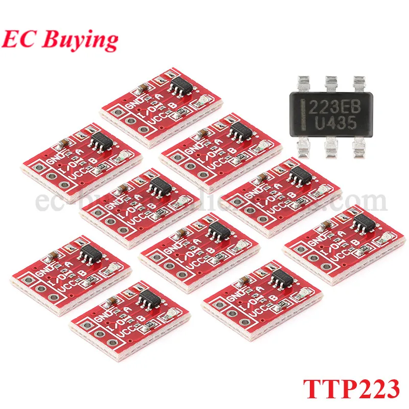 10pcs/1pc TTP223 Touch Button Switch Capacitive Sensor Module Self-Locking/No-Locking Single Channel TTP223E-BA6 For Arduino