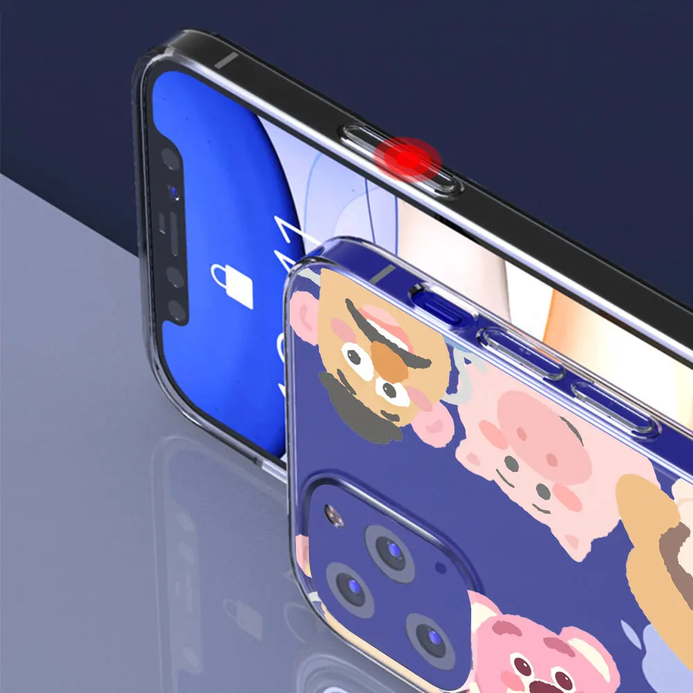 Disney Cartoon Toy Story Case for Apple iPhone 16 11 7 8 13 14 Plus 12 Mini 15 Pro X XS Max XR Transparent TPU Soft Phone Cover