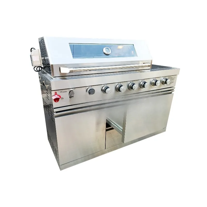 

Outdoor L-shaped Cabinet BBQ Grill Combination Sink Refrigerator Cabinet American Gas BBQ Grill Multifunctional Fish Grill