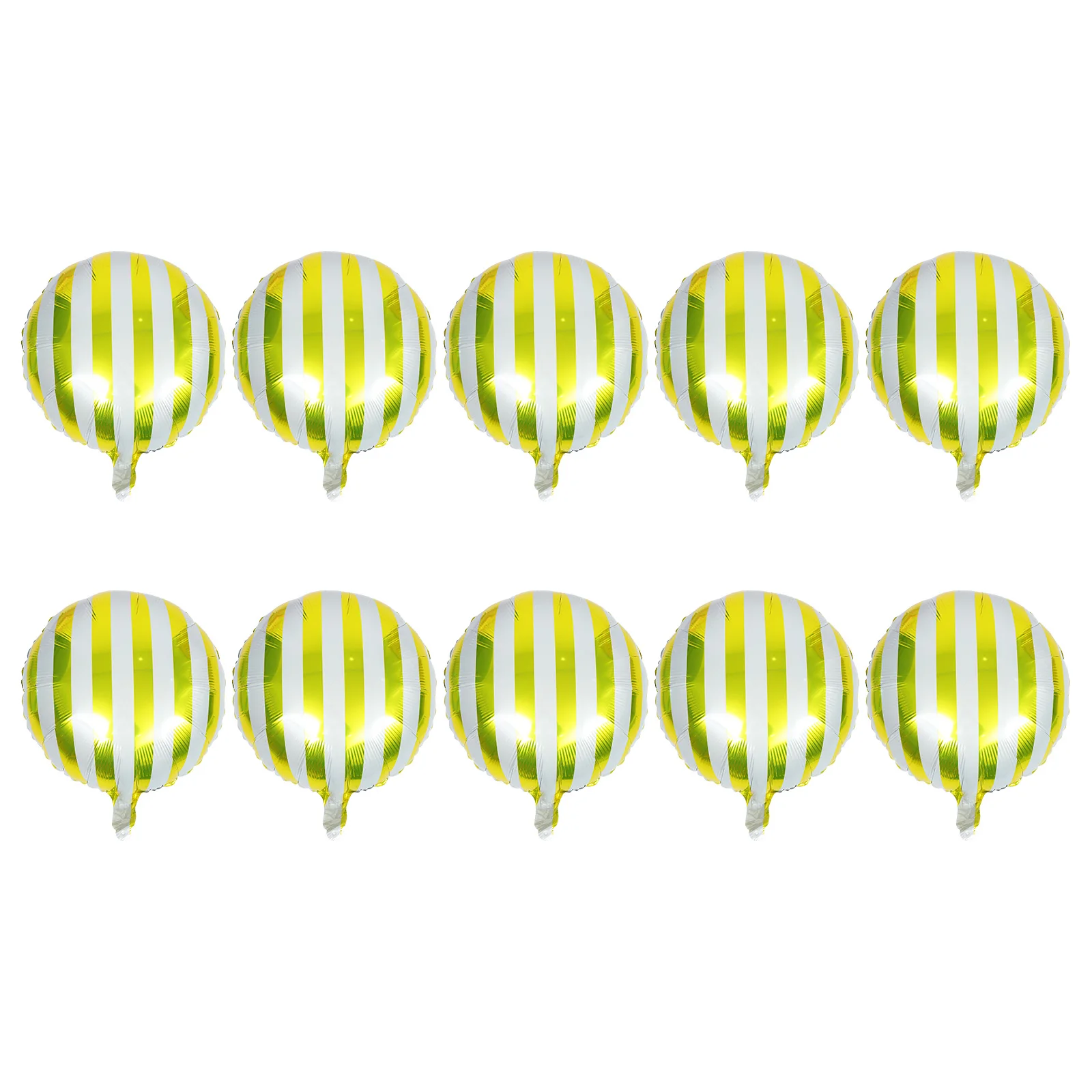 

10pcs Candy Colored Balloons Striped Round Aluminum Film Birthday Photo Prop Colorful Scene Festive Practical