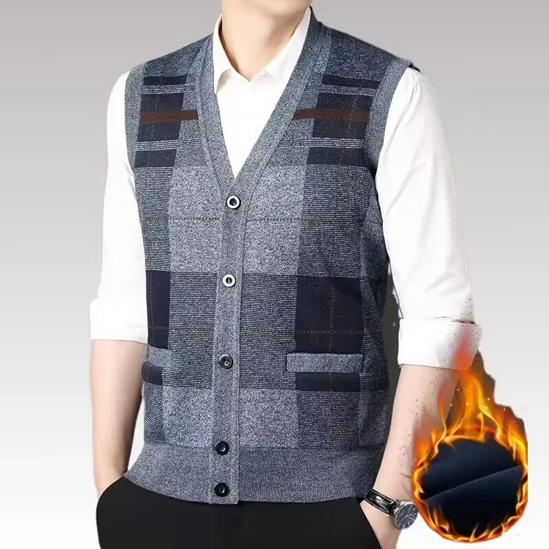 

Man Layering Cardigan Vest For Under Shirt Autumn Winter Warm Knit Sweater Slim Fit Multiple Sizes Loose Comfortable Casual Wear