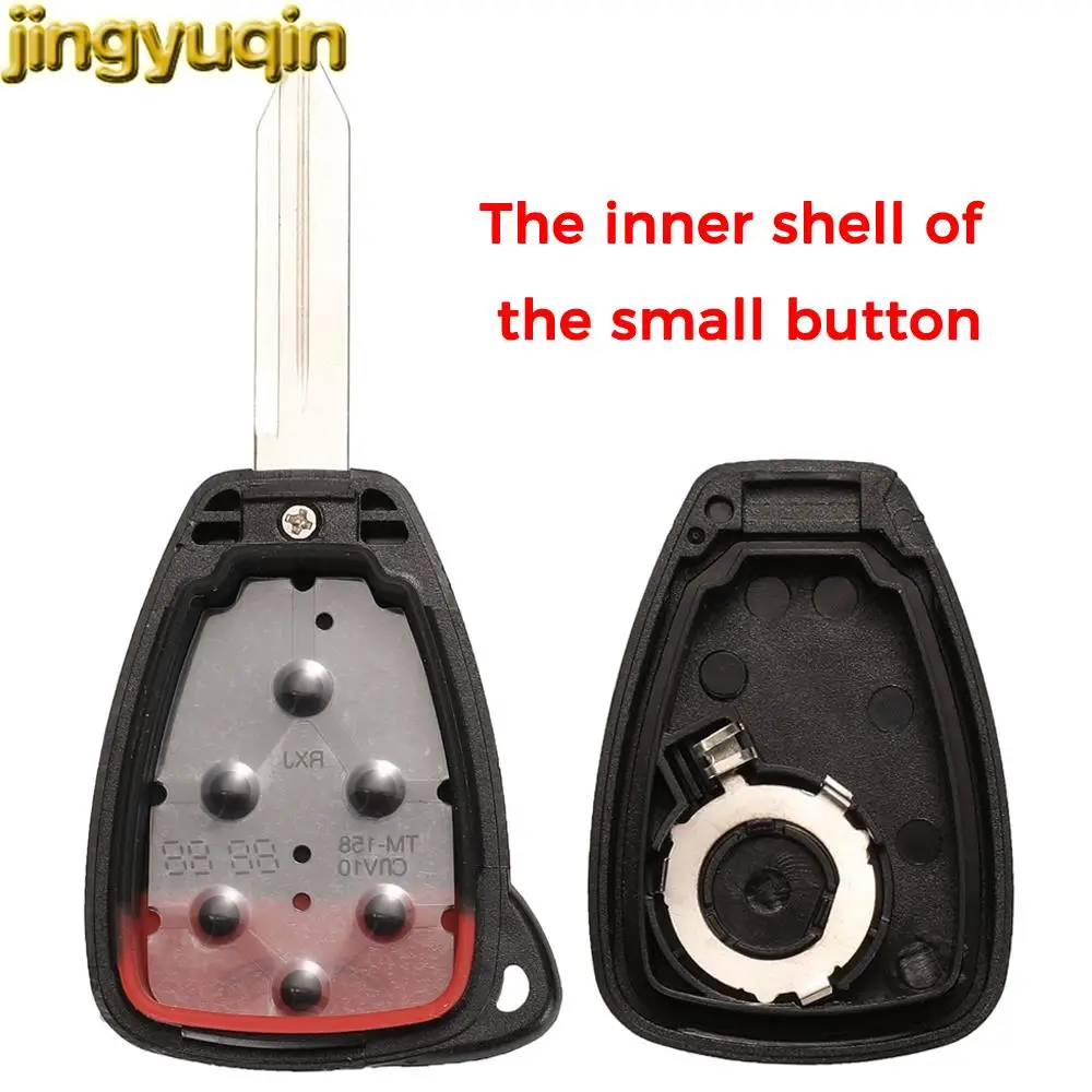 Jingyuqin Remote Car Key Fob Shell For Jeep JK 2013 Commander Wrangler Dodge Durango Chrysler 300 Aspen Grand Voyager PT Cruiser