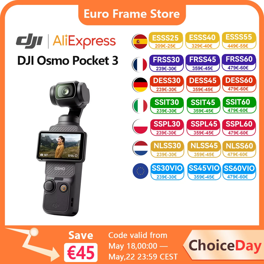 DJI Osmo Pocket 3, Potente Sensor de 1 Pulgada, 4K/120fps, Pantalla Táctil Giratoria de 2 Pulgadas, DJI Osmo Pocket 3