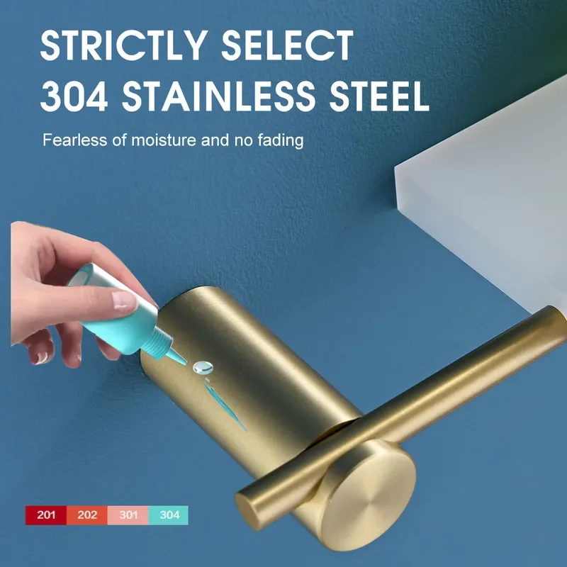 Modern Bathroom Towel Rack Set 6 Piece Wall Mounted Toilet Paper Holder Hardware Accessories Stainless Steel Bath Storage