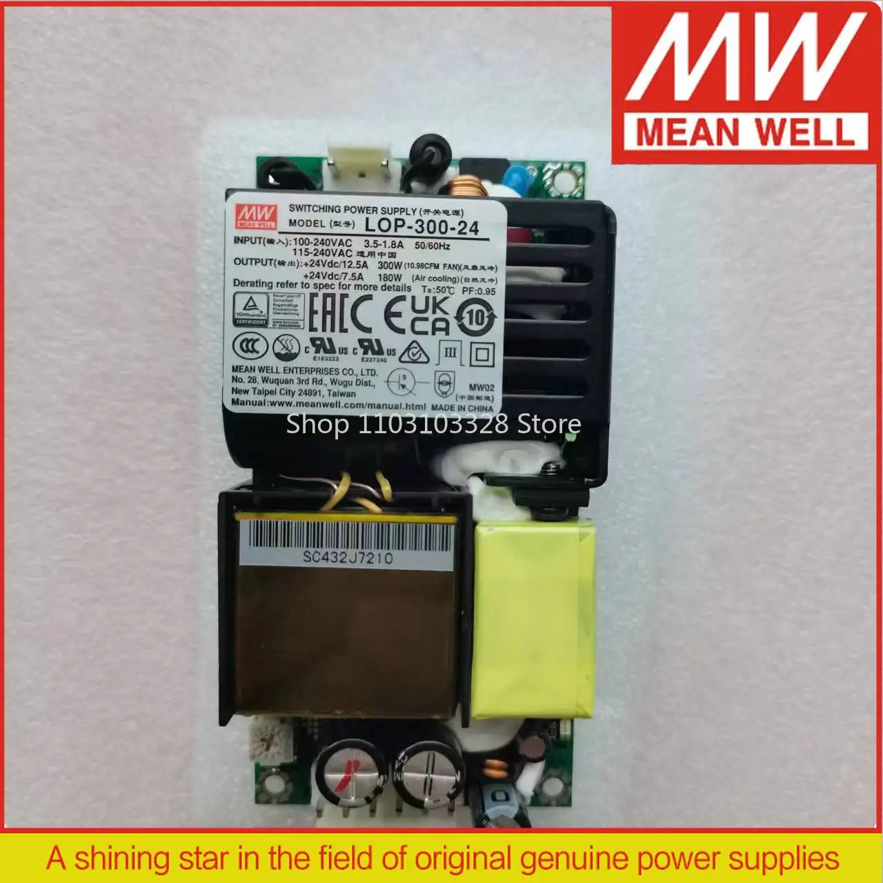 

Низкопрофильный блок питания MEAN WELL 300 Вт, 4 дюйма × 2 дюйма, с открытой рамой LOP-300 LOP-300-12 LOP-300-15 LOP-300-18 LOP-300-24 LOP-300-27