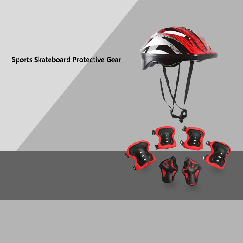 7Pcs/Set Kids Knee Pads and Elbow Pads Guards Protective Gear Set Safety Gear for Roller Skates Cycling Bike Skateboard Sports