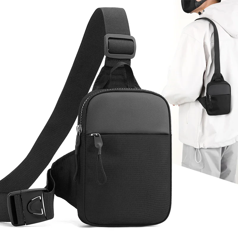 

Men Waterproof Sling Chest Pack Fashion Small Black Crossbody Shoulder Zipper Bag Travel Workout Handbag Messanger Bag for Men