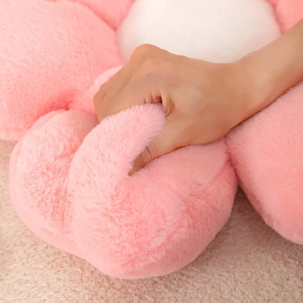 

Multifunctional Plush Cherry Blossom Pillow Soft Flower Shaped Seat Cushion Easy Rebound Thickened Chair Cushion Bedroom