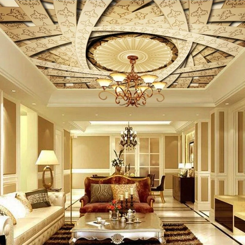 Custom Mural European Creative Ceiling Bedroom Hotel Luxury Home Decor 3D Wallpaper Living room TV background bedroom restaurant