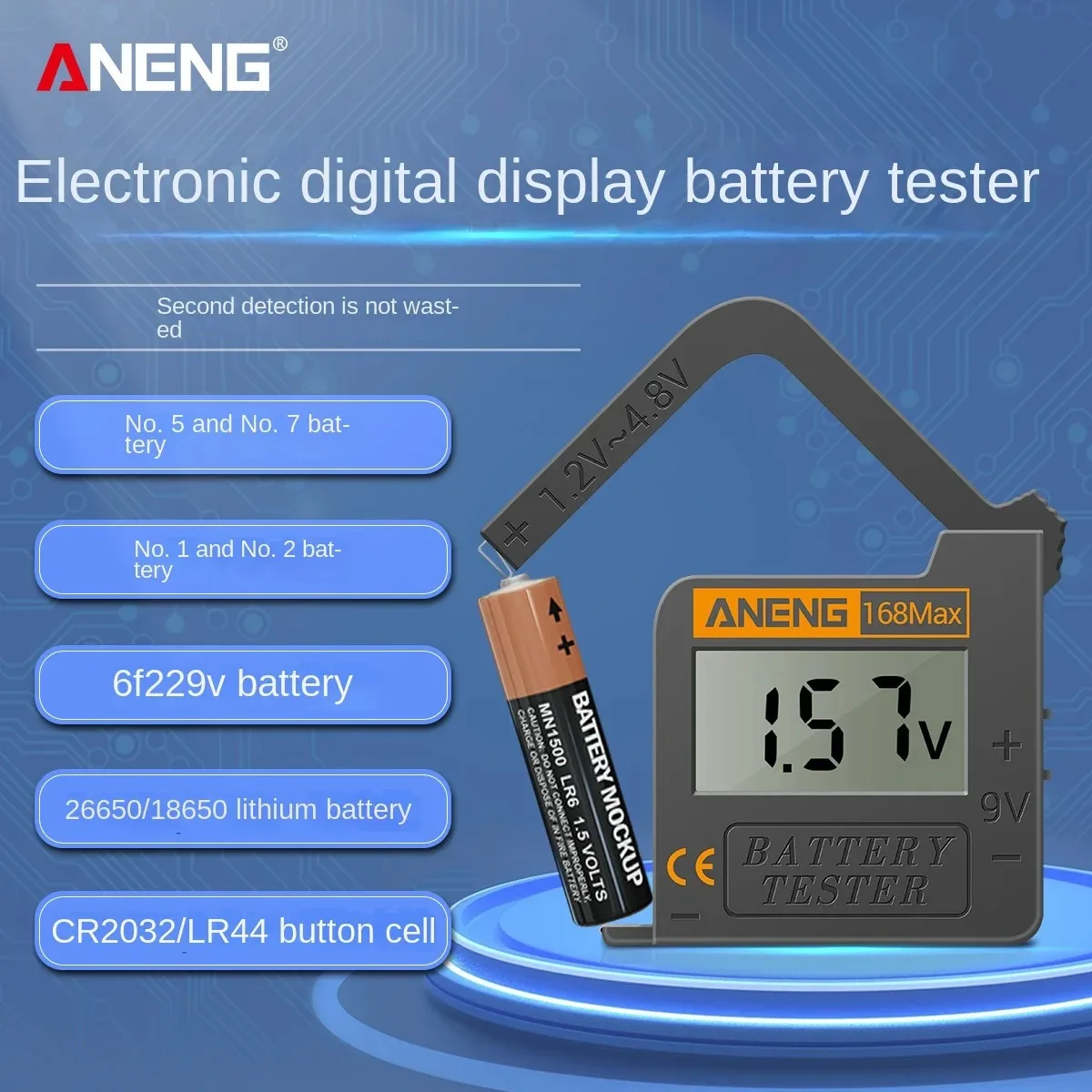 

ANENG Portable Battery Tester High Precision Battery Power Tester Battery Voltage Tester