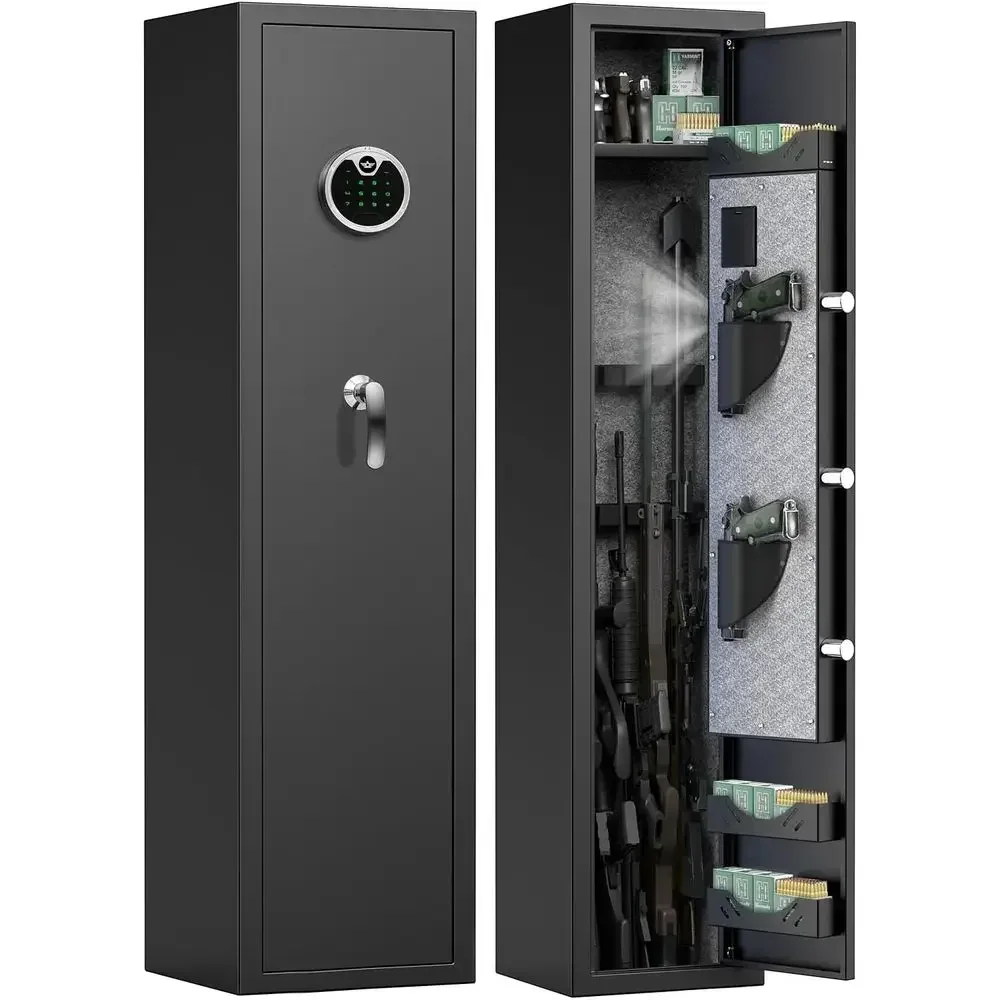 Secure Storage Solutions for Firearms: Digital Safes, Long Guns, Pistols, and Shotguns with Accessory Bag and Metal Case