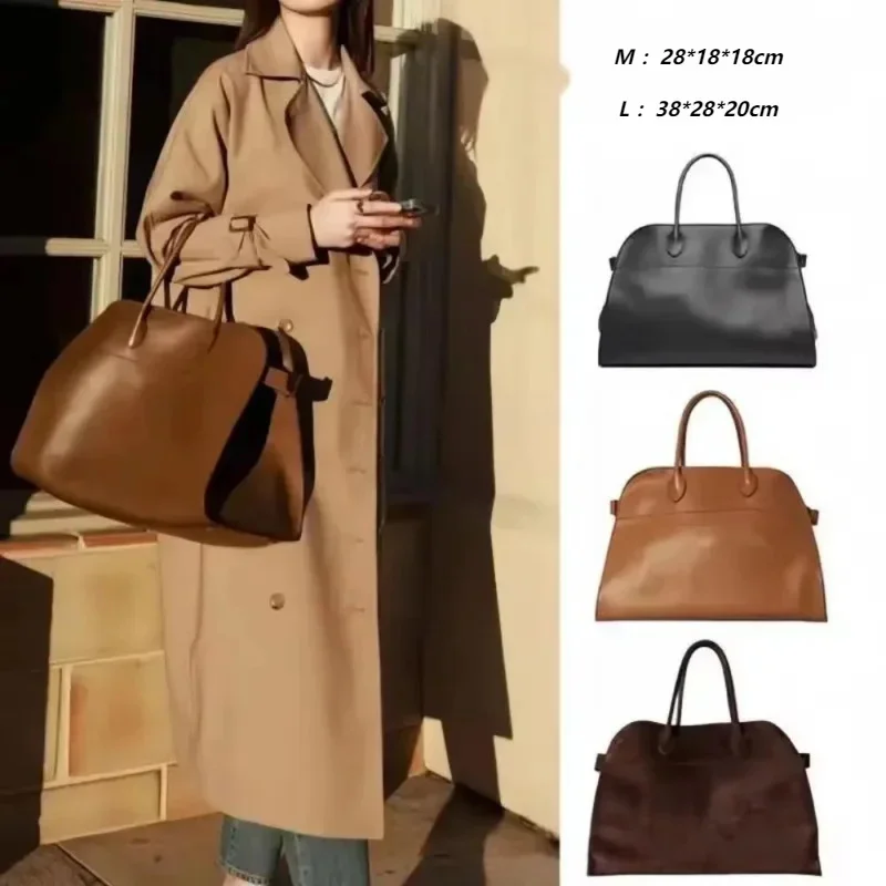 

2024 Popular Classic Genuine Leather Retro Handbag Large Capacity Commuting Shopping Women's Luxury Design Suede Boston Tote Bag