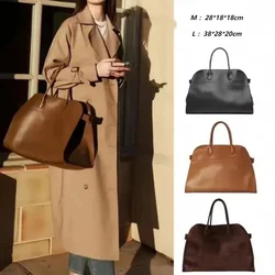 2024 Popular Classic Genuine Leather Retro Handbag Large Capacity Commuting Shopping Women's Luxury Design Suede Boston Tote Bag