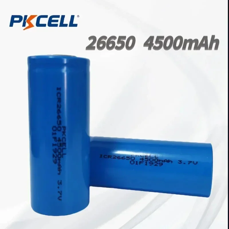 NEW PKCELL 26650 4500mAh Power Rechargeable Lithium Battery 3.7V 4500mAh Suitable for Flashlight Battery